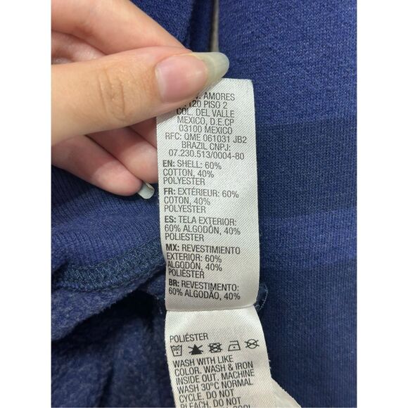 Vintage DC Shoes Blue Rebel Stripe Men's Hoodie Sweatshirt Medium - Picture 5 of 10